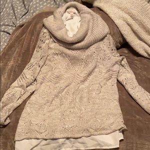 Sparkly cowl neck Dress Barn sweater